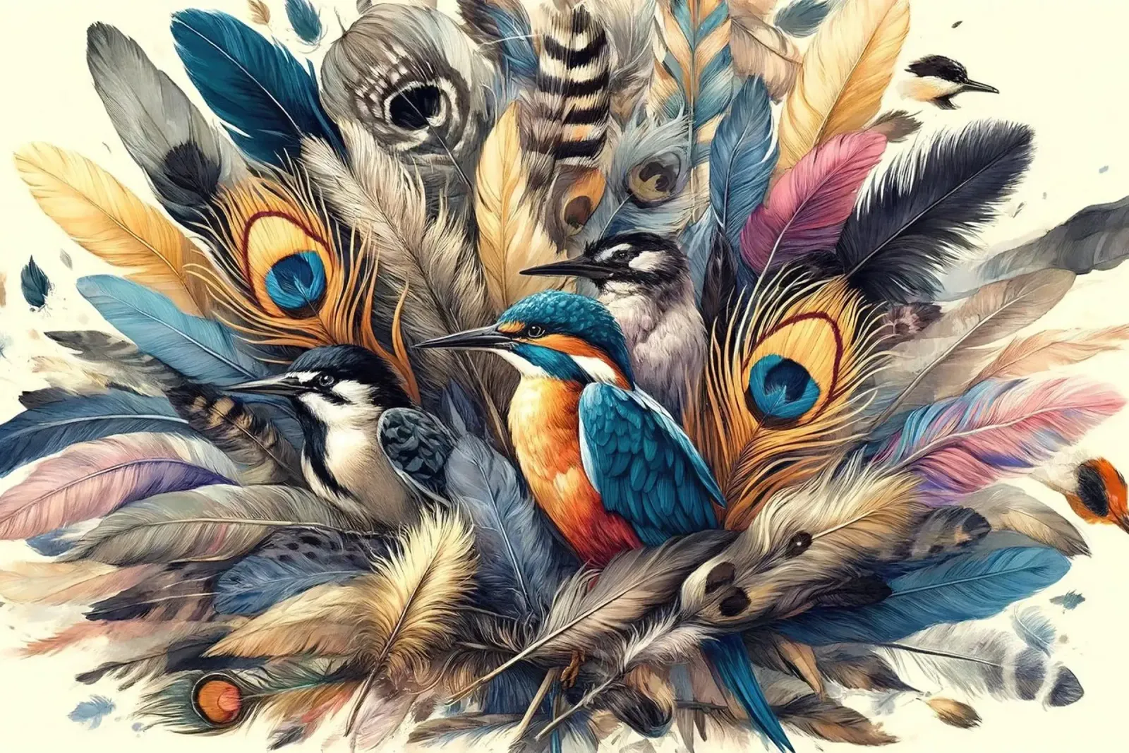 Tropisches Geflüster zwischen ätherischen Federn Poster mit Kunststoffrahmen von Chromatic Fusion Studio