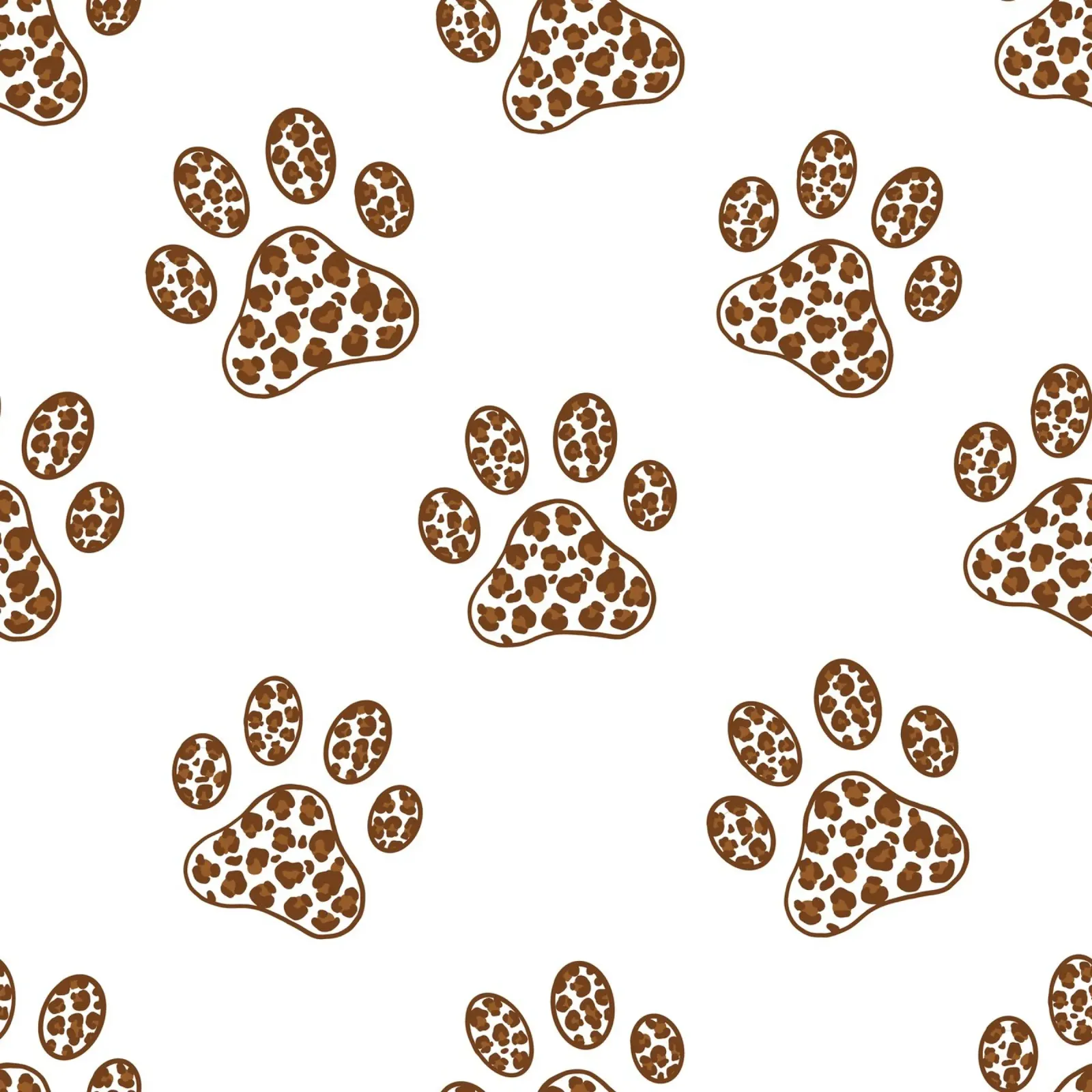 Made of leopard pattern with paw prints canvas by gulsengunel