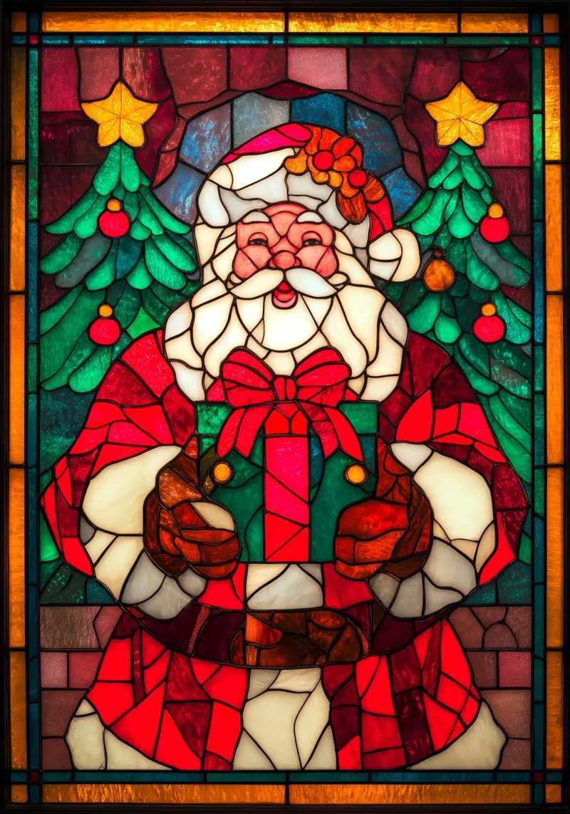 Babbo Natale poster con telaio in legno da Fleur de Lys
