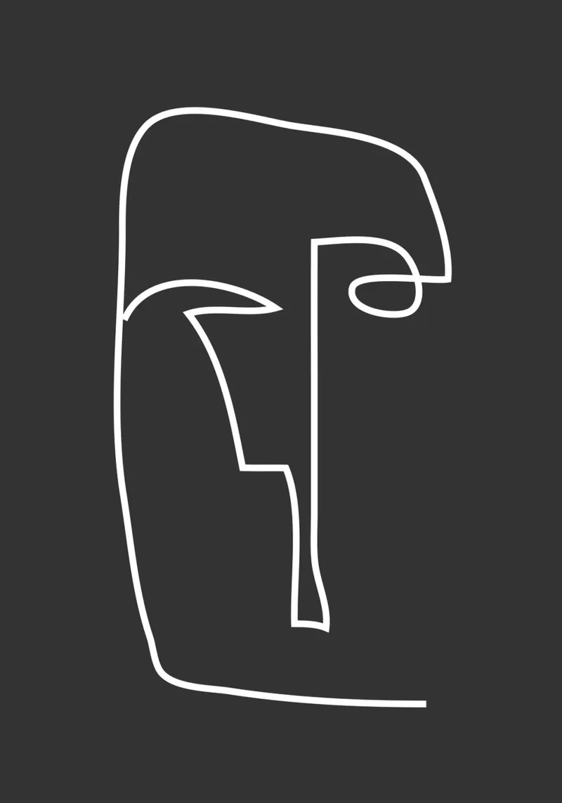 volto astratto di line art carta hahnemühle da ThingDesign