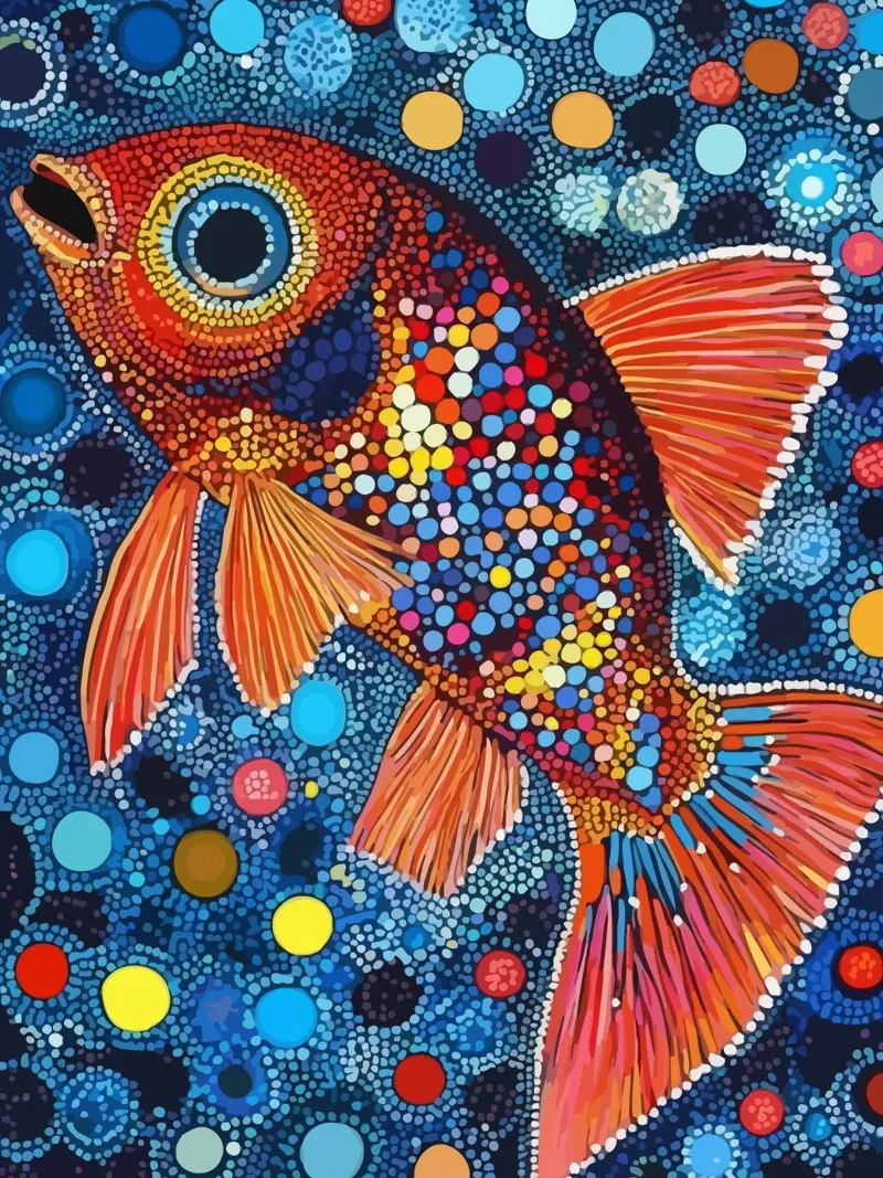 Fish poster con telaio in plastica da Dumery Art