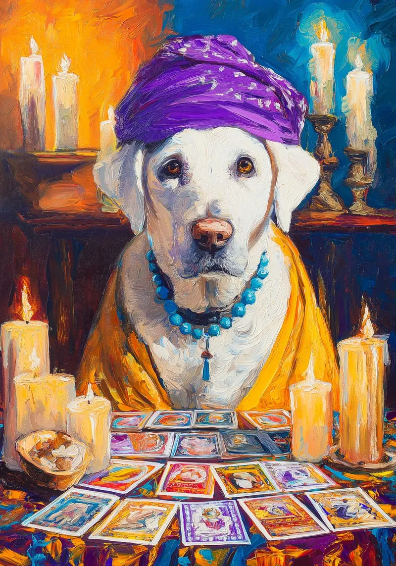 Cane Cartomante Pittura poster da Fleur de Lys