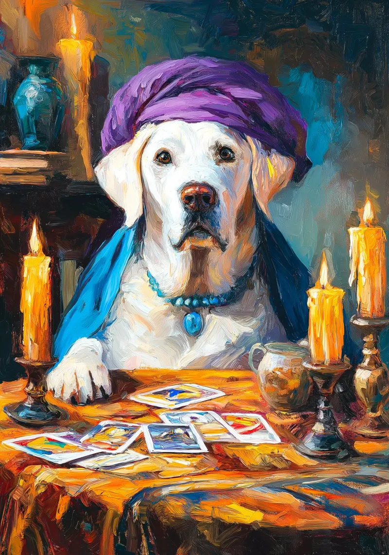Cane Cartomante Pittura poster da Fleur de Lys