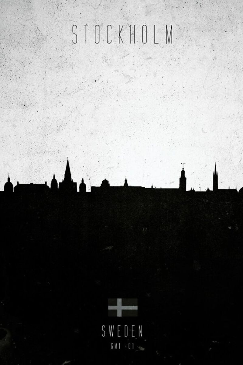 Stockholm Contemporary Cityscape Poster von Calm The Ham