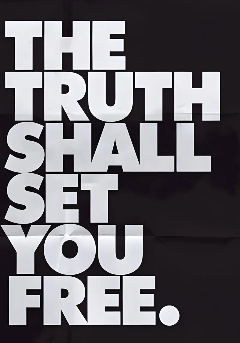 THE TRUTH SHALL SET YOU FREE. poster con telaio in alluminio da Type & Tape