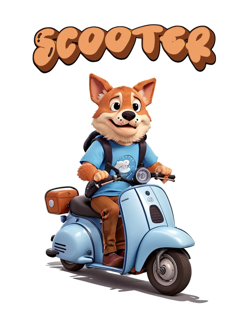 Scooter Foxy poster con telaio in alluminio da Delaney Okuneva