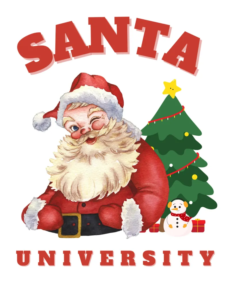 Il giorno di Natale dell'Università di Babbo Natale poster con telaio in legno da muhidines