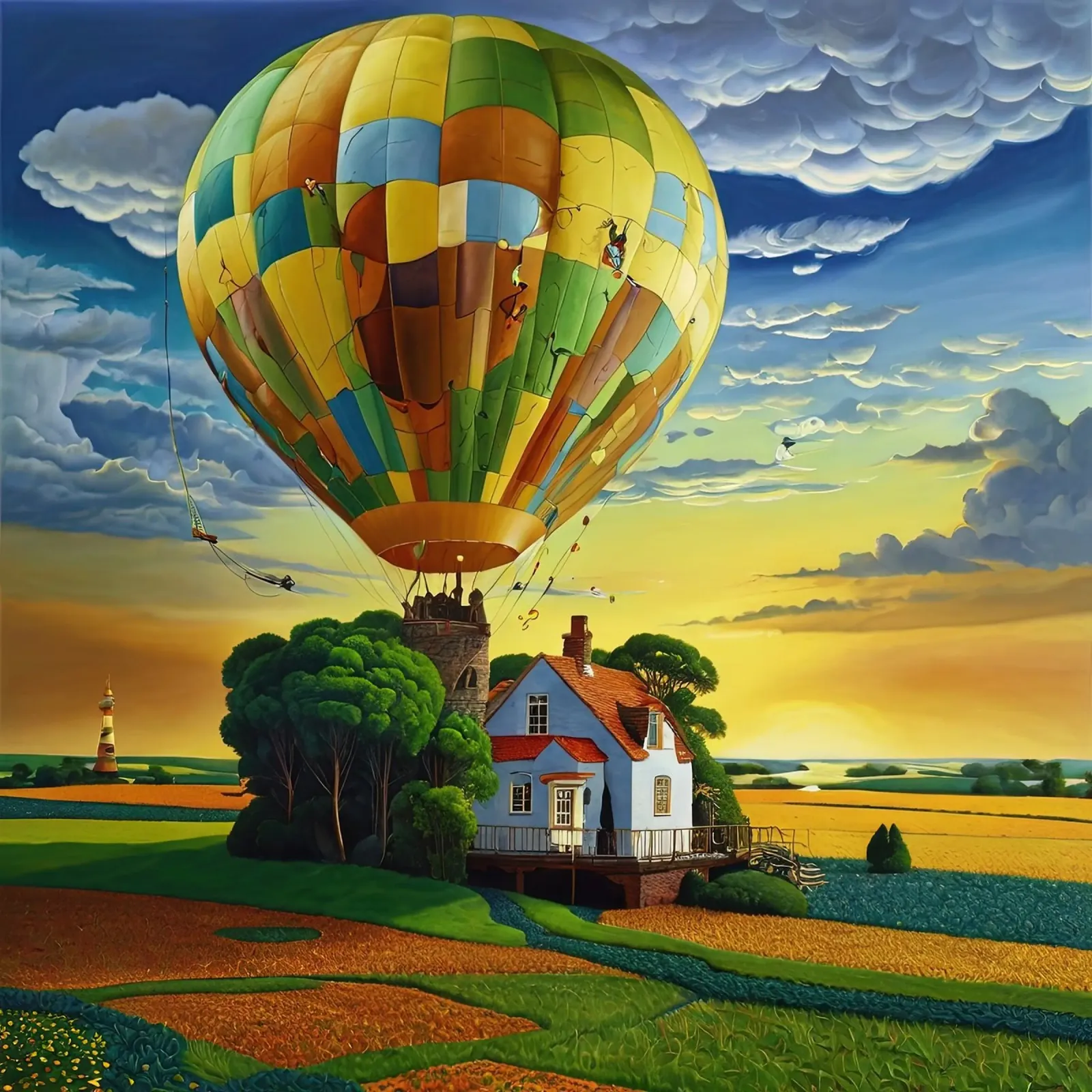 Casa Baloon poster con telaio in alluminio da Delaney Okuneva