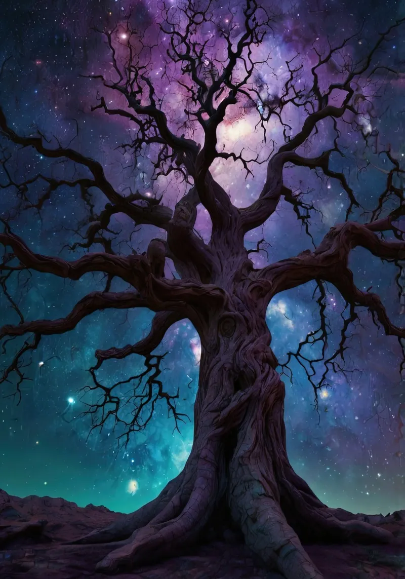 Albero notturno poster con telaio in alluminio da Delaney Okuneva
