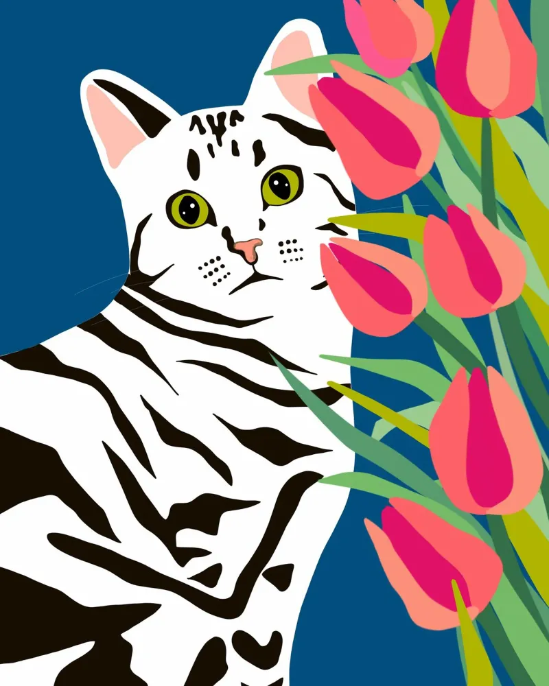 Gatto che siede bene poster con telaio in plastica da 83oranges