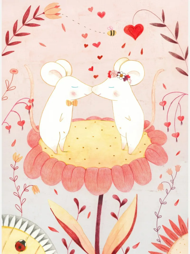 Judith Loske - Coniglietto di San Valentino poster con telaio in alluminio da muench benjamin