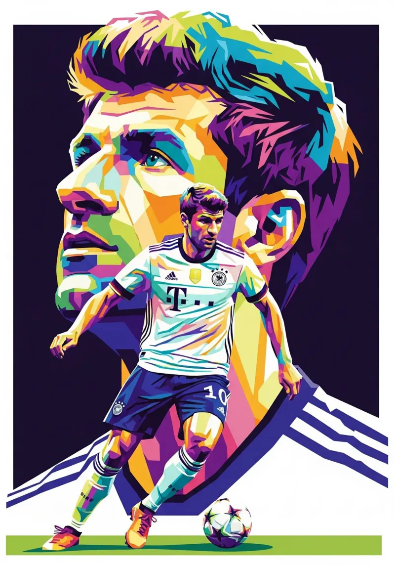 Thomas Muller - Duitsland #2 canvas met Baklijst van Hantamrata