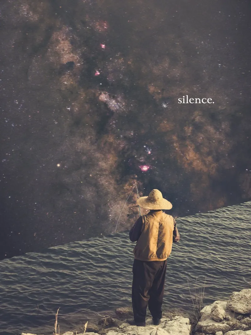 Silenzio - Pescatore cosmico plexiglass da Dapidoka