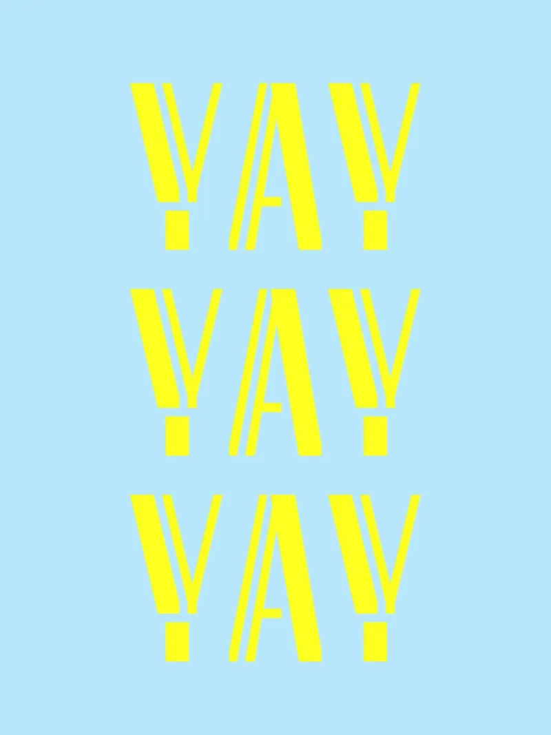 Yay 2 poster con telaio in legno da The Type Club Tokyo