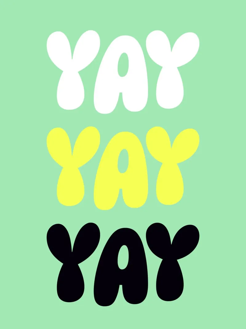 Yay 5 poster con telaio in legno da The Type Club Tokyo