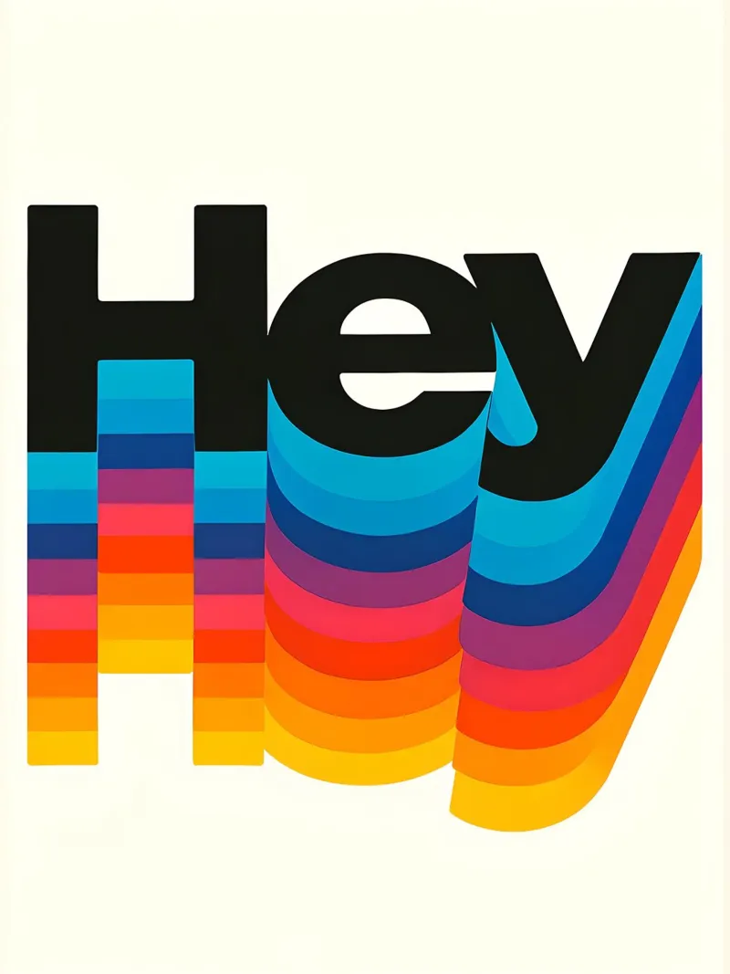 Arte grafica colorata Hey poster con telaio in legno da 🥝 KIWI STORE