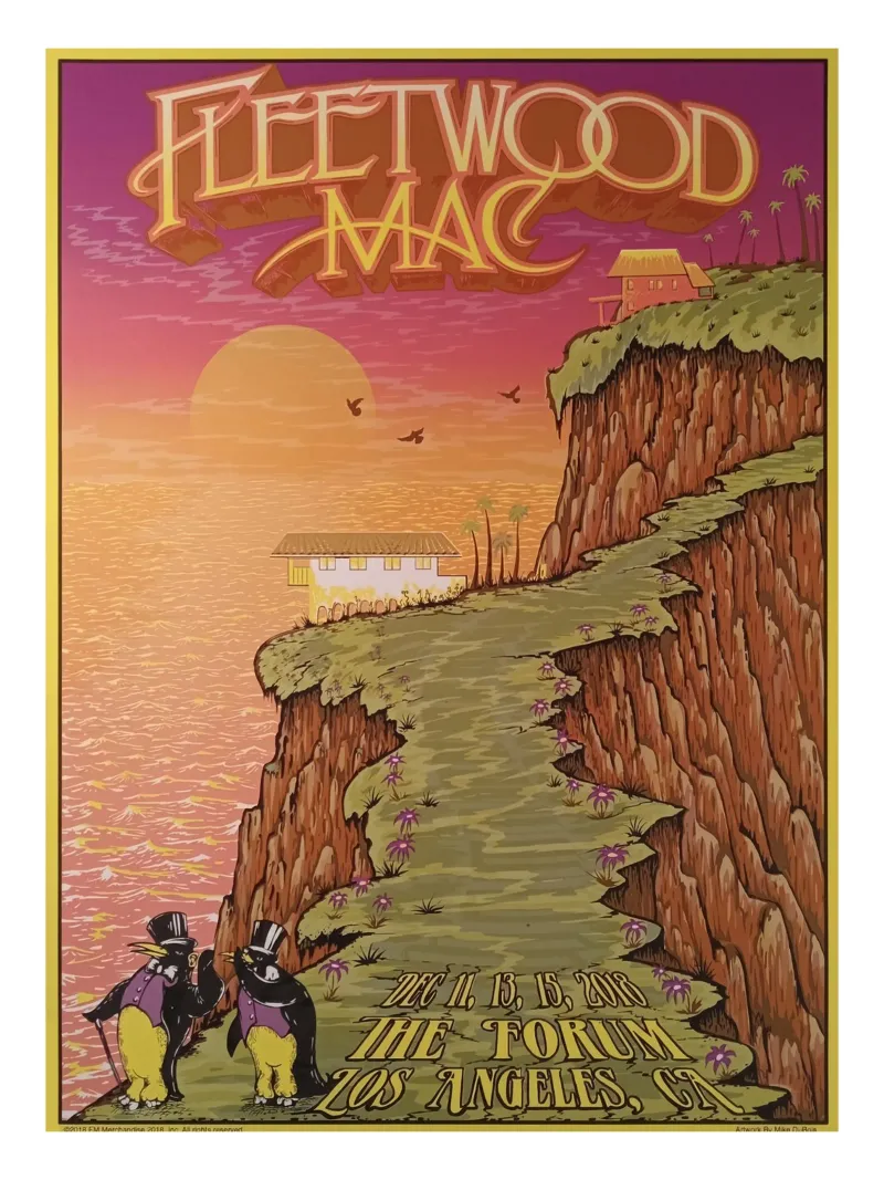 Vintage Concert Band Fleetwood Mac Leinwand mit Schattenfugenrahmen von mbapesartur