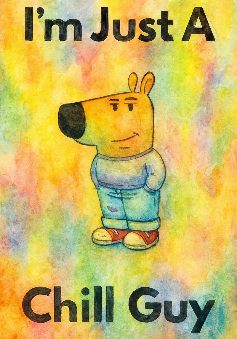 sono solo un ragazzo tranquillo poster con telaio in legno da kadilans