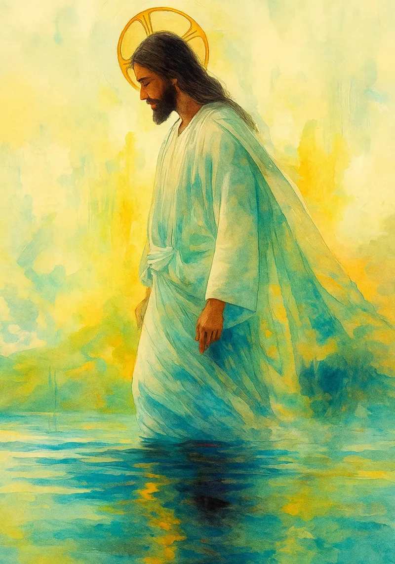Gesù che cammina sull'acqua poster da kadilans