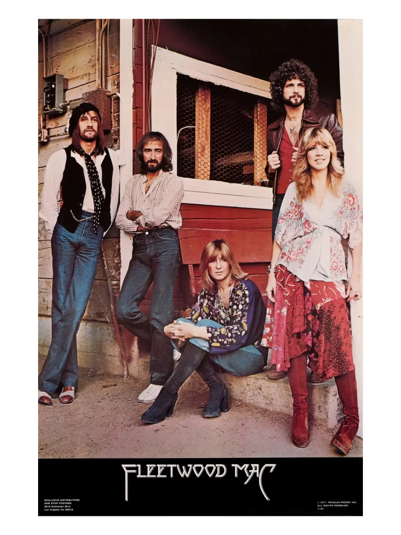 Ritratto d'epoca della band leggende Fleetwood Mac poster da mbapesartur