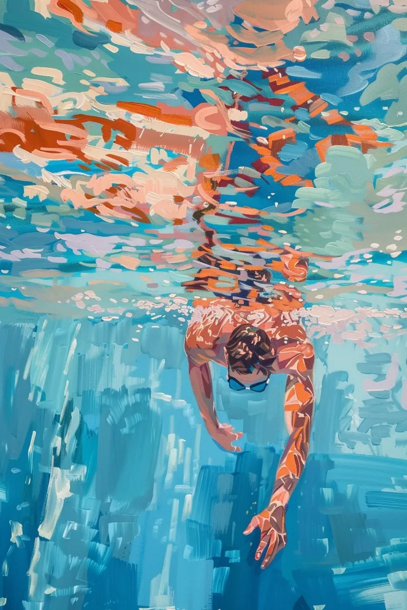 The Depths of Motion poster con telaio in alluminio da lieblu