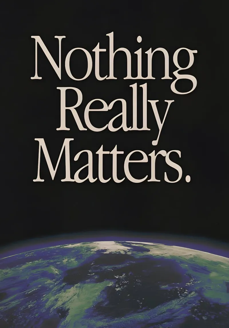 'Nothing Really Matters' poster con telaio in legno da Type & Tape