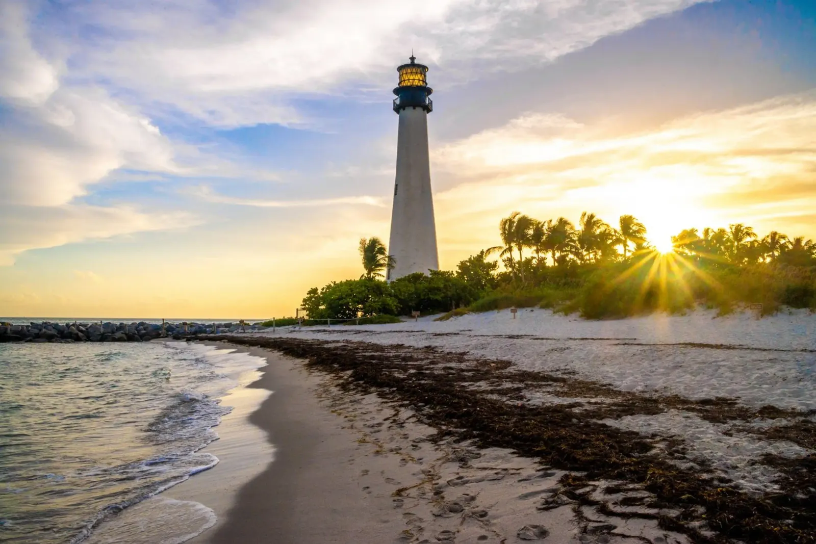 Faro di Cape Florida poster con telaio in plastica da anderm
