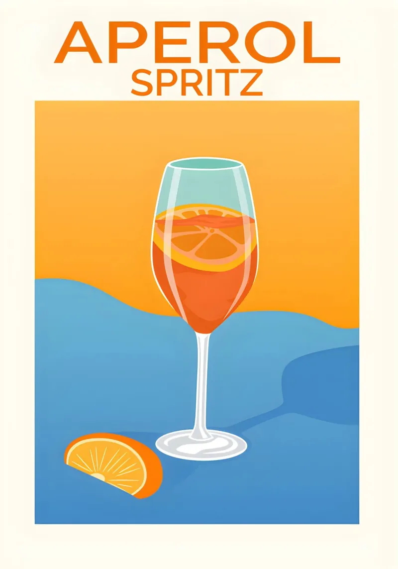Aperol Spritz poster con telaio in legno da janetlynn