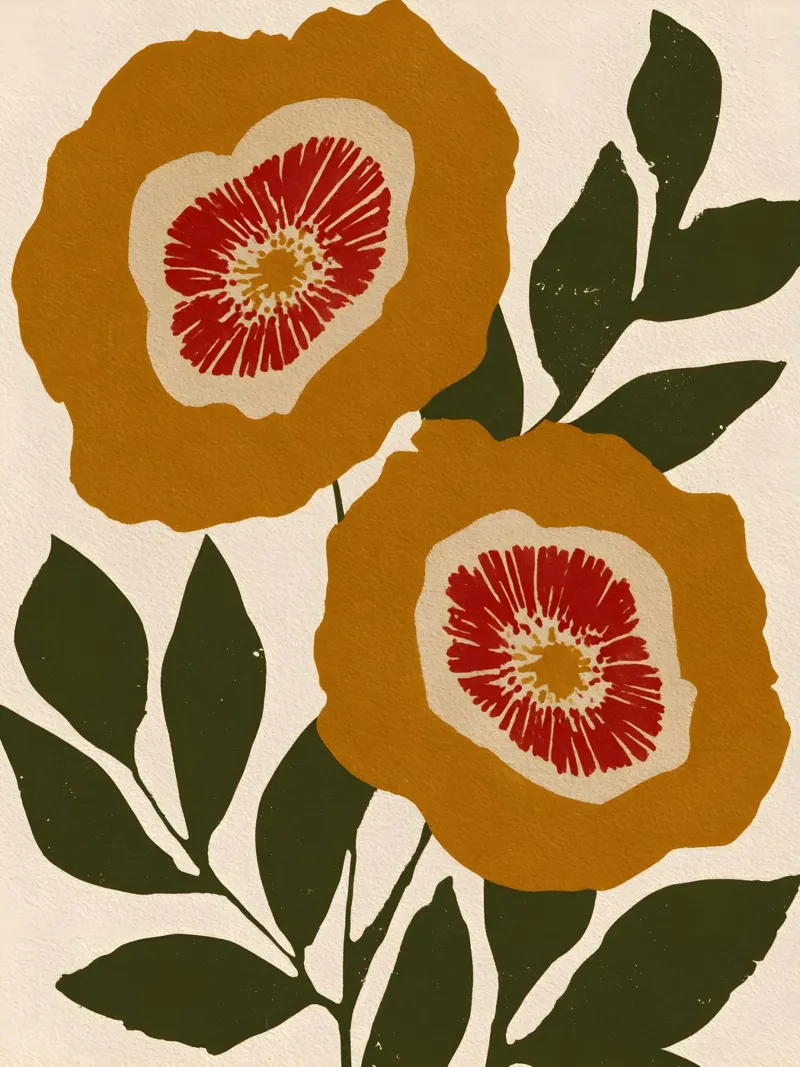 Abstract Flowers poster con telaio in alluminio da Gypsy Galleria