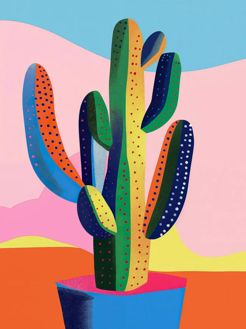 Simple Decorative Cactus poster con telaio in plastica da Leonard Barreiro