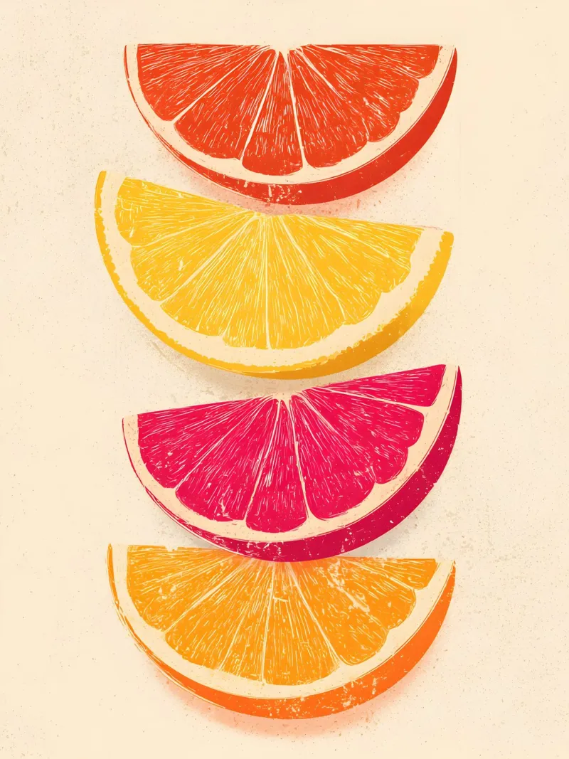 The Slices poster con telaio in legno da Gypsy Galleria
