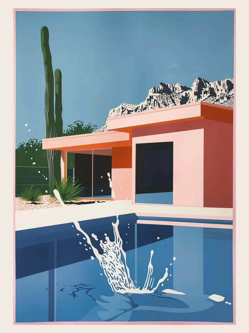 Splash in Pool poster con telaio in plastica da Leonard Barreiro