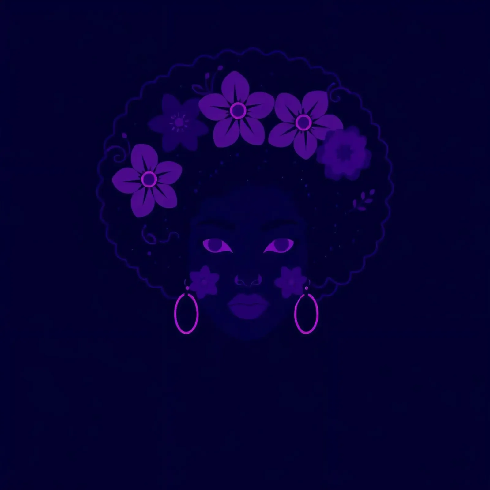 Ritratto di donna con afro e fiori poster da DesignDoodle