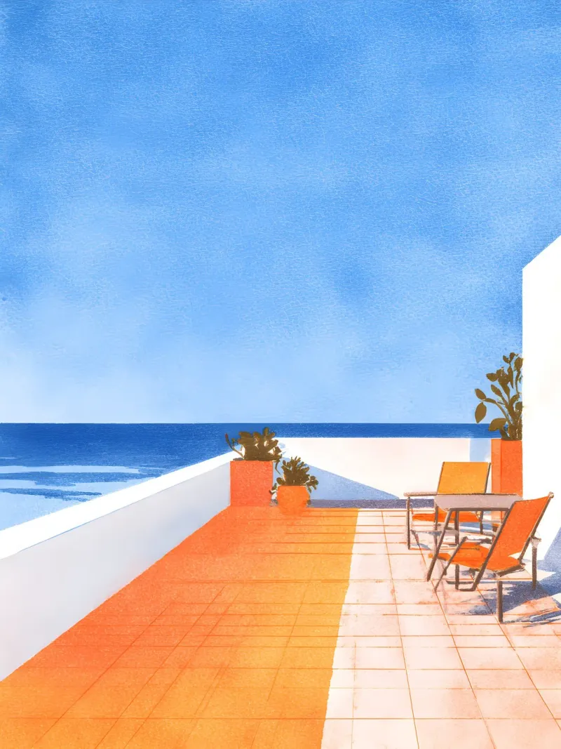 Mediterranean Minimalism poster con telaio in plastica da Gypsy Galleria
