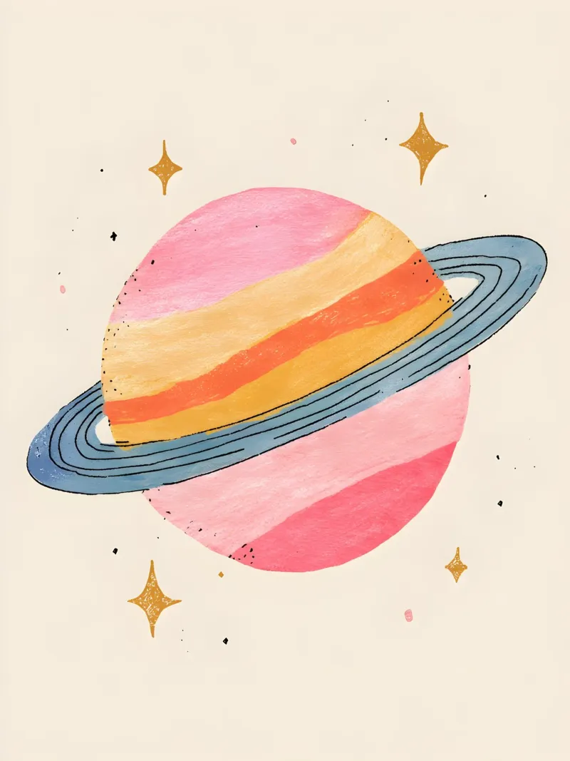 Saturnus poster con telaio in alluminio da Gypsy Galleria