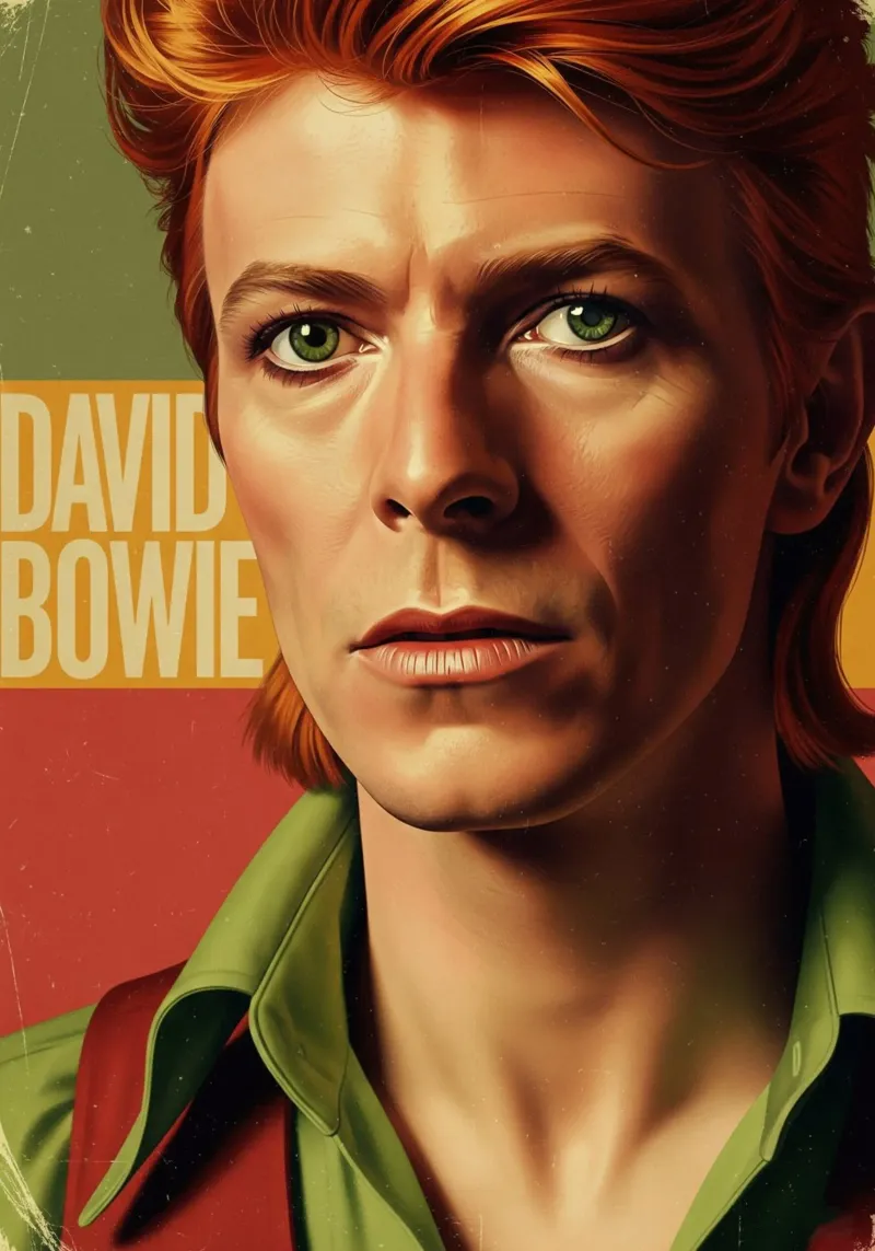 David Bowie - Vintage #2 poster con telaio in legno da Lembayung art
