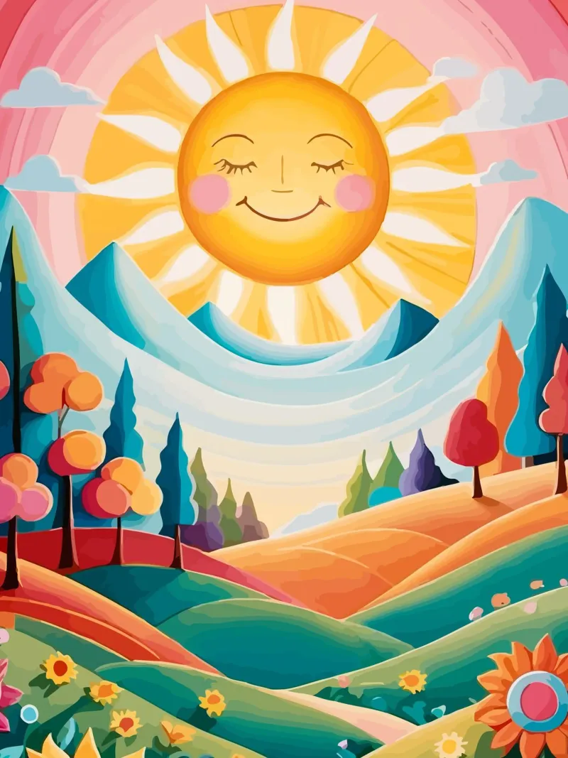 the sun shining brightly poster con telaio in alluminio da Dumery Art