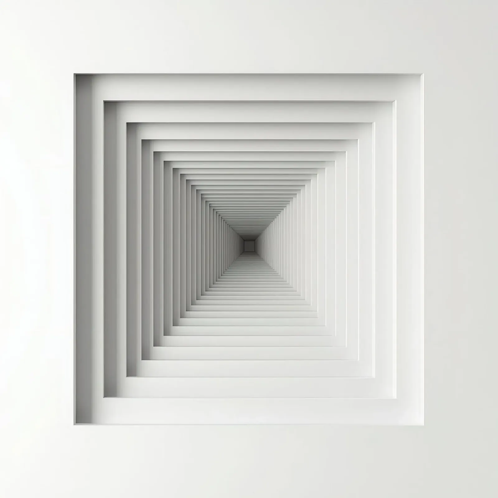 Cornici quadrate bianche annidate che creano l'illusione del tunnel poster con telaio in plastica da DesignDoodle