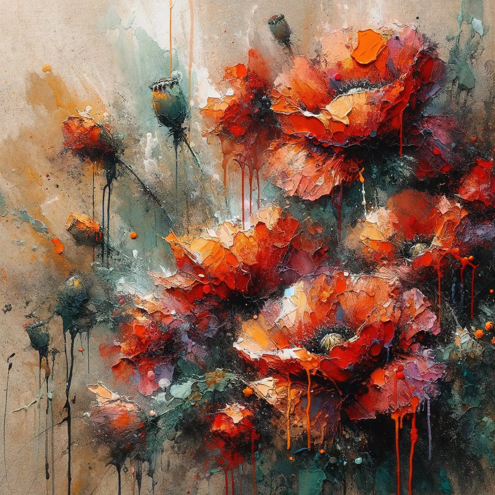 Fiori vivaci in fiore poster con telaio in plastica da Chromatic Fusion Studio