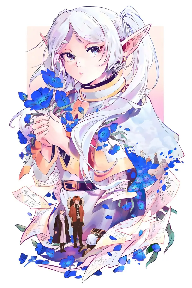 Sousou no Frieren poster con telaio in plastica da donald shop