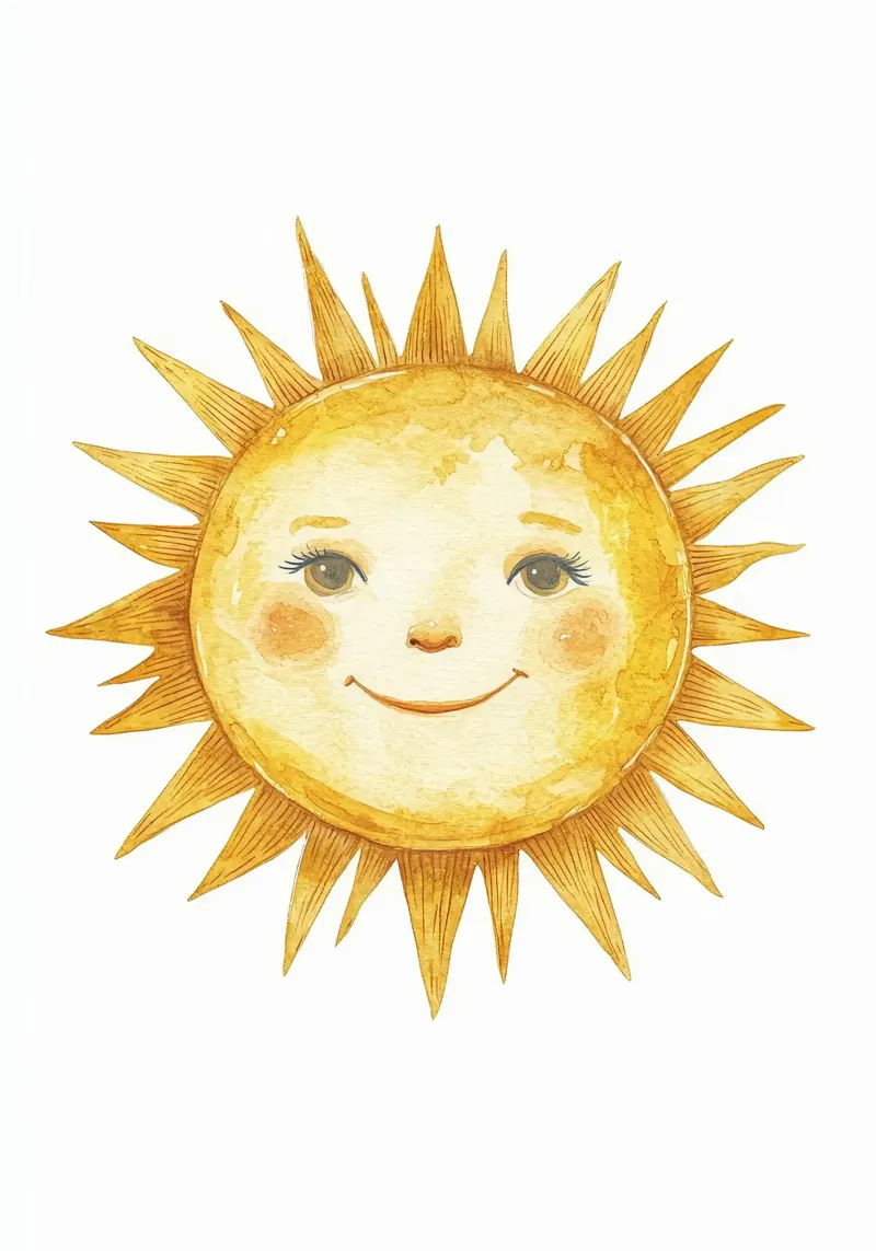 sun face smiling eyes cheeks canvas with Floater frame by Eldon S Kiser