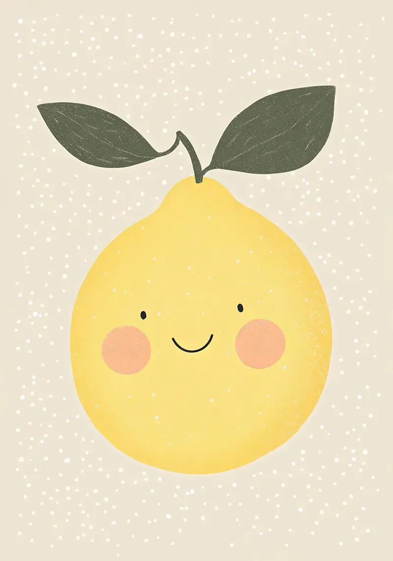 Foglie di limone smile poster da Leonard R Sadler