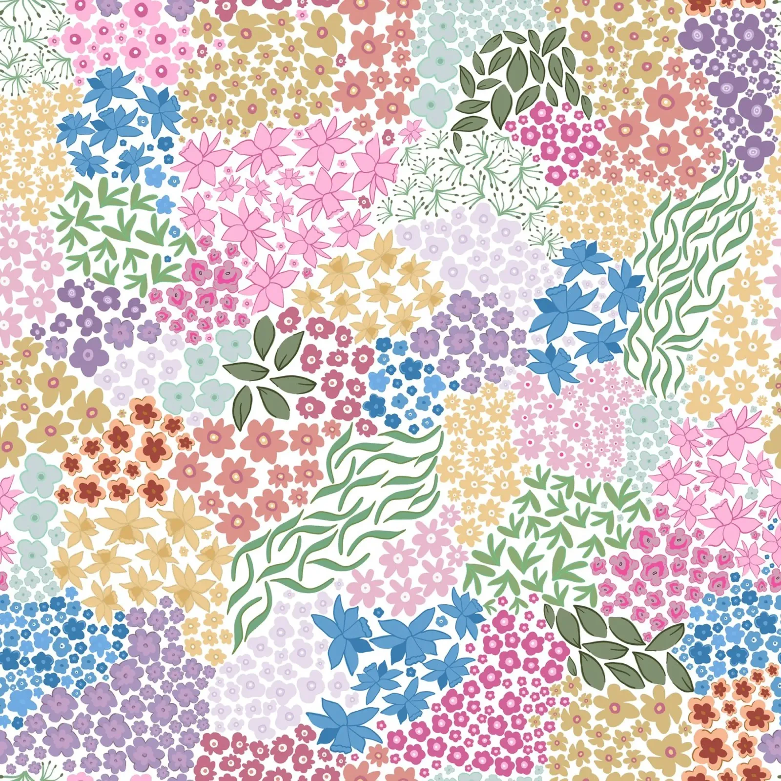 Fiori colorati e vivaci poster con telaio in plastica da gulsengunel