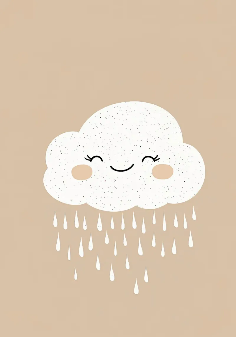 nuvola faccina sorridente pioggia poster da Fletcher M Henry