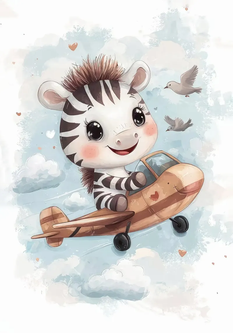zebra aereo nuvole poster da Fletcher M Henry