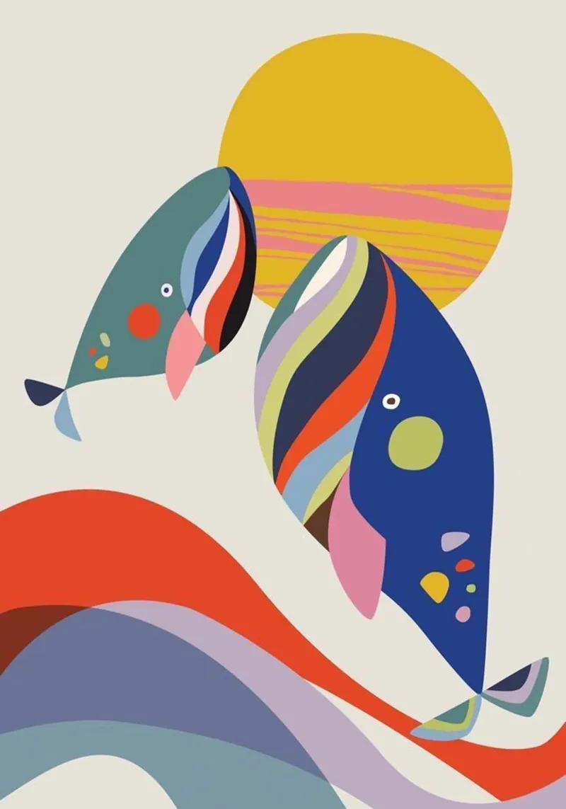 Due balene poster da cosmos studio