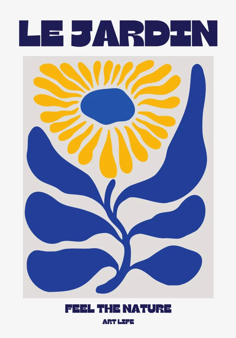 Le Jardin poster con telaio in legno da RS LAB STUDIO