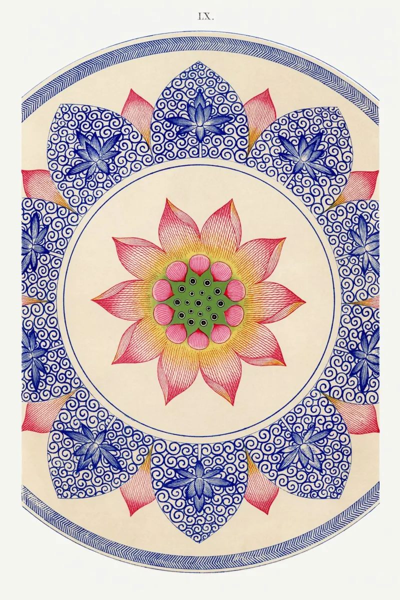 Pink floral pattern poster da vintageshop