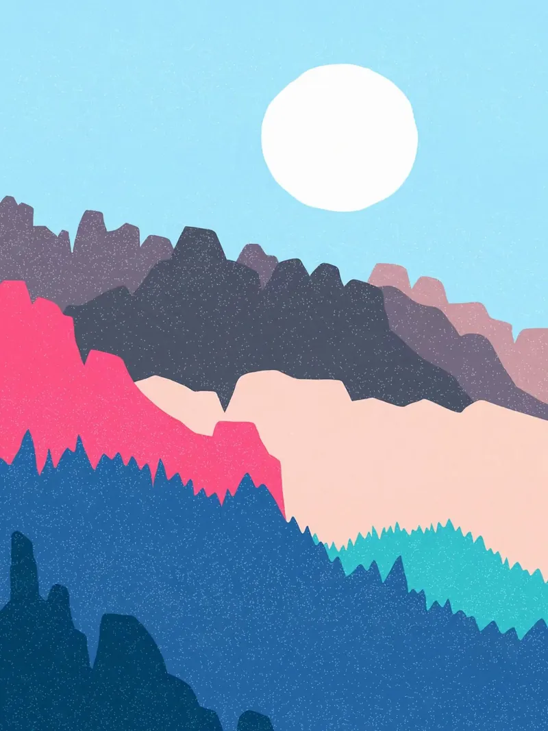 montagne sole cielo paesaggio poster con telaio in alluminio da Sven B Strauss