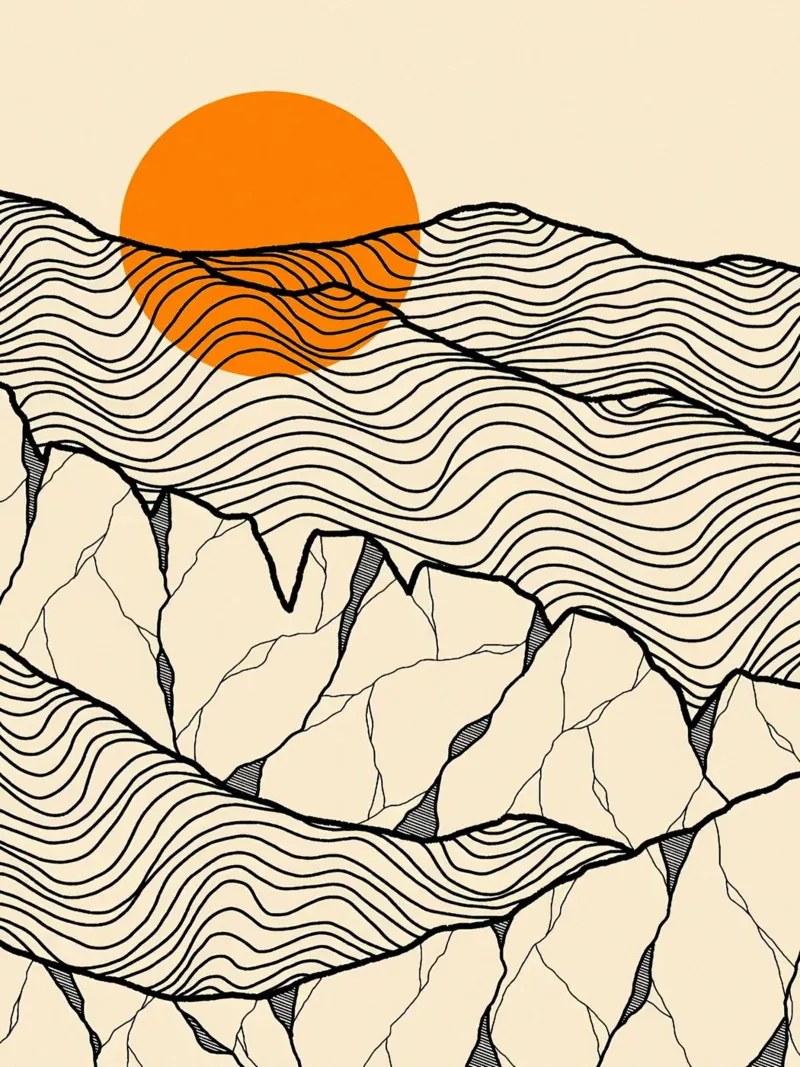 sole montagne paesaggio orizzonte poster da Sven B Strauss